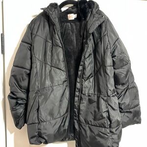 Wonder Nation Black Faux Fur Lined Jacket